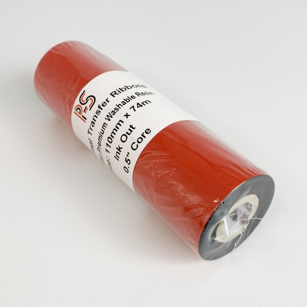 MP_4_Риббон PS Resin Premium Washable 110мм х 74м, черный (термотрансферная лента), OUT, 0,5'', ширина втулки 110 мм