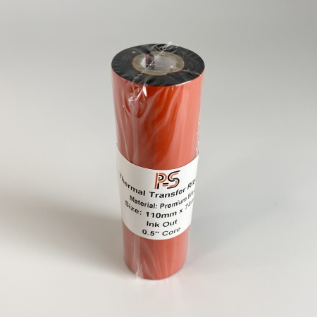 MP_2_Риббон PS Wax Premium 110мм х 74м, черный (термотрансферная лента). Намотка OUT, 0.5'', ширина втулки 110 мм MP_2_Риббон PS Wax Premium 110мм х 74м, черный (термотрансферная лента). Намотка OUT, 0.5'', ширина втулки 110 мм