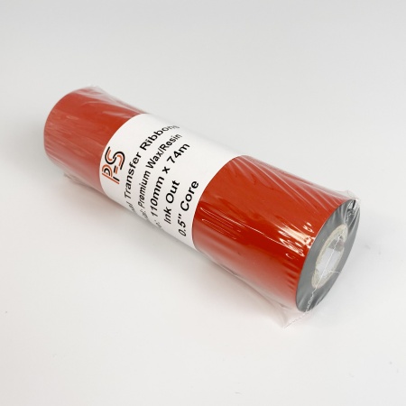 MP_4_Риббон PS Wax/Resin Premium 110мм х 74м, черный (термотрансферная лента), OUT, 0,5''