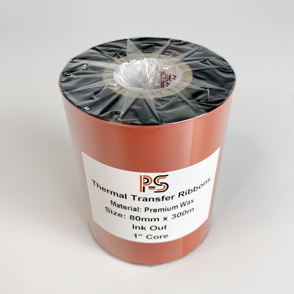 MP_2_Черный риббон PS Wax Premium 80мм х 300м (термотрансферная лента), OUT, 1''