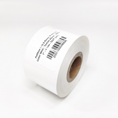 MP_2_Белая термотрансферная лента (риббон) E40.9 Resin Premium Color White Textile ширина 40мм, длина 300м, втулка 1'', намотка OUT