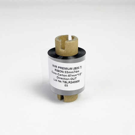 MP_2_Риббон B20.7 Wax/Resin Premium 33мм х 74м (термотрансферная лента), втулка 0,5'', ширина 57мм, OUT