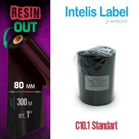 Риббон C10.1 Resin Standard 80мм х 300м, OUT, 1"