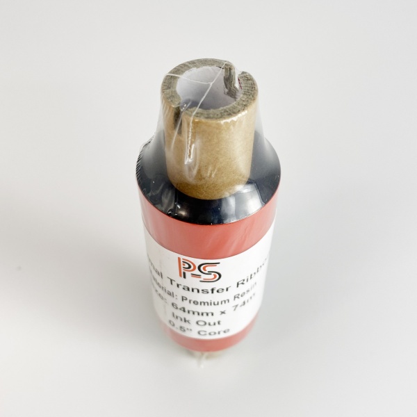 MP_2_Риббон PS Resin Premium 64мм х 74м, черный (Термотрансферная лента). OUT, 0.5'', ширина втулки 110мм
