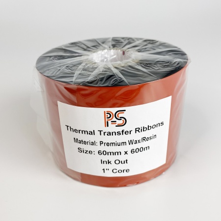 MP_5_Риббон PS Wax/Resin Premium 60мм х 600м, черный (термотрансферная лента), OUT, 1''