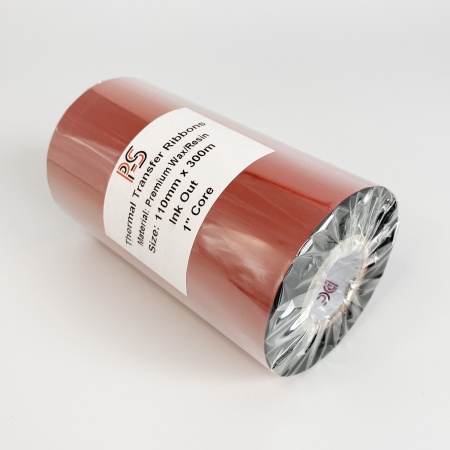 MP_3_Риббон PS Wax/Resin Premium 110мм х 300м, черный (термотрансферная лента), OUT, 1''