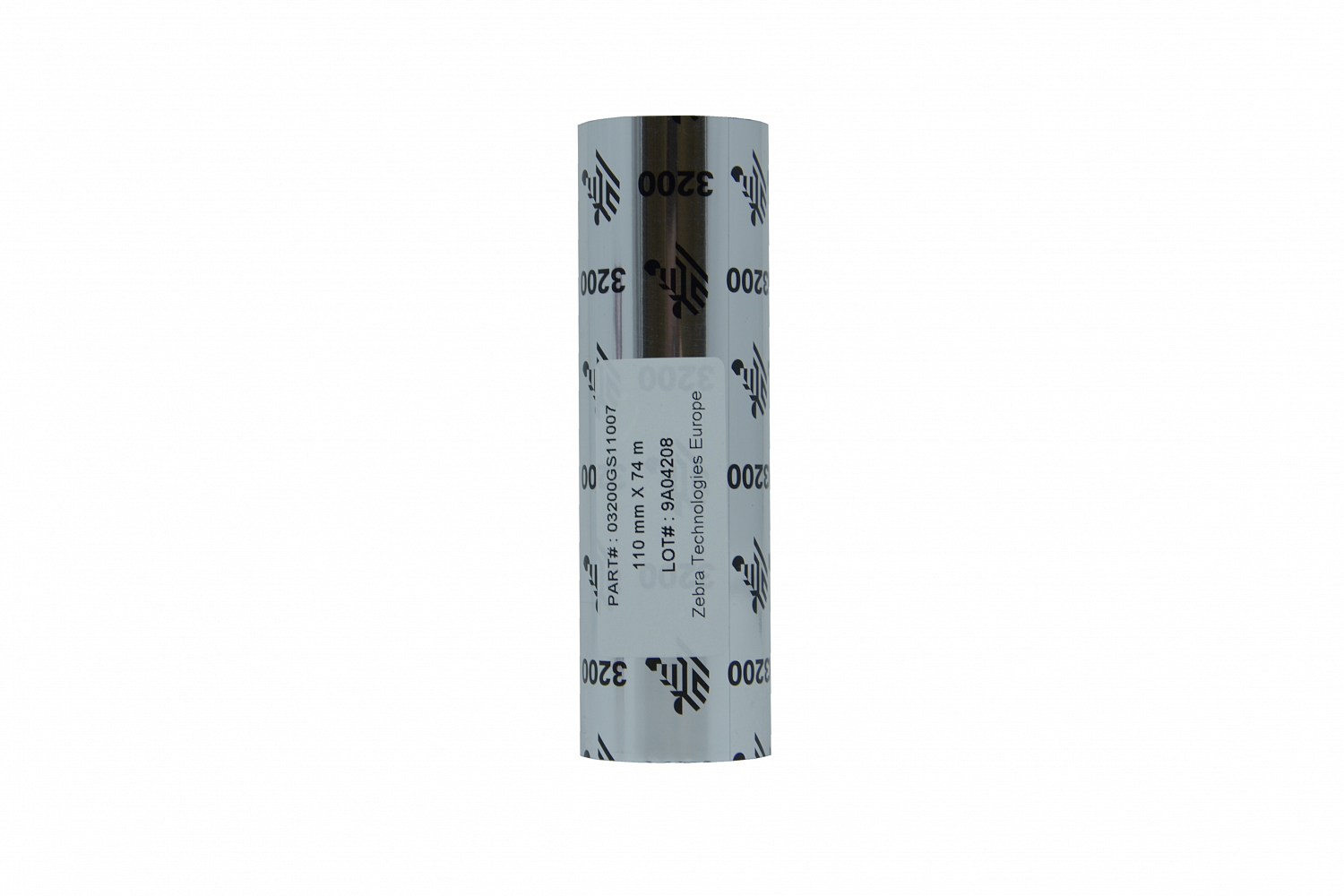 MP_3_Красящая лента Zebra 110мм х 74м WAX/RESIN (воск/смола) OUT (наружу) чёрный 03200GS11007