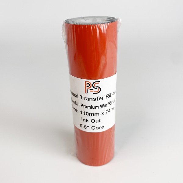 MP_6_Риббон PS Wax/Resin Premium 110мм х 74м, черный (термотрансферная лента), OUT, 0,5''