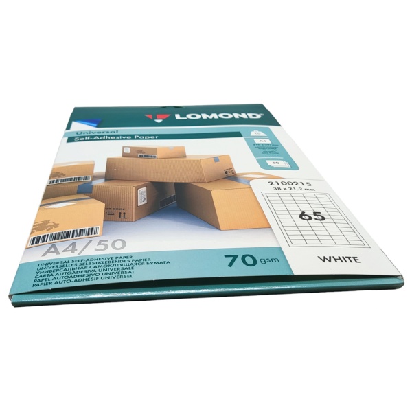 MP_2_Самоклеящаяся универсальная бумага для этикеток, A4, 65 шт. (38 x 21.2 мм), 70 г/м2, 50 листов