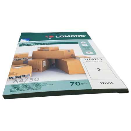MP_3_Самоклеящаяся универсальная бумага для этикеток, A4, 2 шт. (210 x 148.5 мм), 70 г/м2, 50 листов