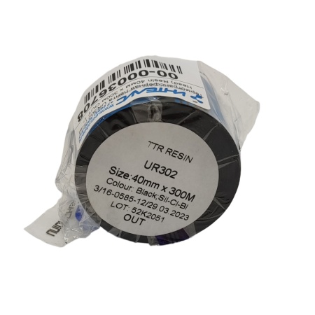 MP_3_Черная термотрансферная лента UR302 (Flat Head) Resin 40мм х 300м OUT 1''