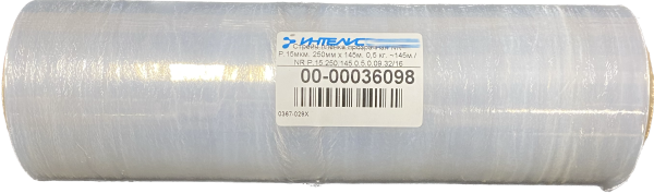 MP_5_Упаковочная стрейч пленка прозрачная, 250 мм, 15 мкм, 0.59 кг, ~145 м, первичное сырье MP_5_Упаковочная стрейч пленка прозрачная, 250 мм, 15 мкм, 0.59 кг, ~145 м, первичное сырье