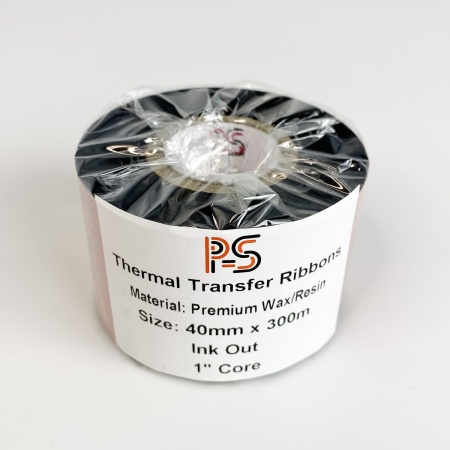MP_2_Риббон PS Wax/Resin Premium 40мм х 300м, черный (термотрансферная лента), OUT, 1''