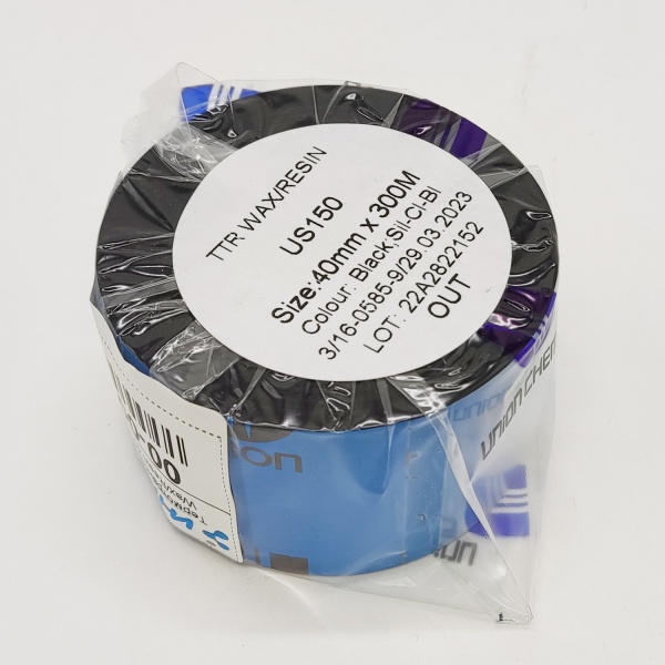 MP_3_Черная термотрансферная лента US150 Wax/Resin 40мм х 300м OUT 1''