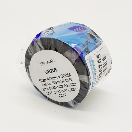 MP_7_Черная термотрансферная лента UR206 WAX 40мм х 300м OUT 1''