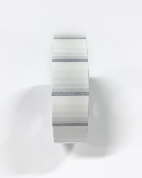 MP_4_Прозрачные термотрансферные этикетки 20х20 мм ПП (полипропилен), квадрат. 2000 этикеток в ролике, втулка 40 мм, черная метка