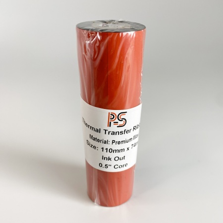MP_5_Риббон PS Wax Premium 110мм х 74м, черный (термотрансферная лента). Намотка OUT, 0.5'', ширина втулки 110 мм MP_5_Риббон PS Wax Premium 110мм х 74м, черный (термотрансферная лента). Намотка OUT, 0.5'', ширина втулки 110 мм