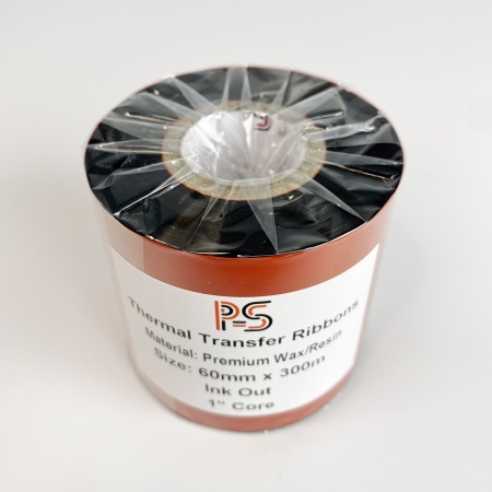 MP_2_Риббон PS Wax/Resin Premium 60мм х 300м, черный (термотрансферная лента), OUT, 1''