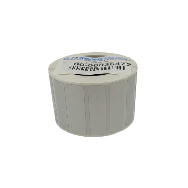 MP_2_Этикетки синтетические 40х12 мм PET Matt CHROME. 1000 этикеток в ролике. Втулка 40