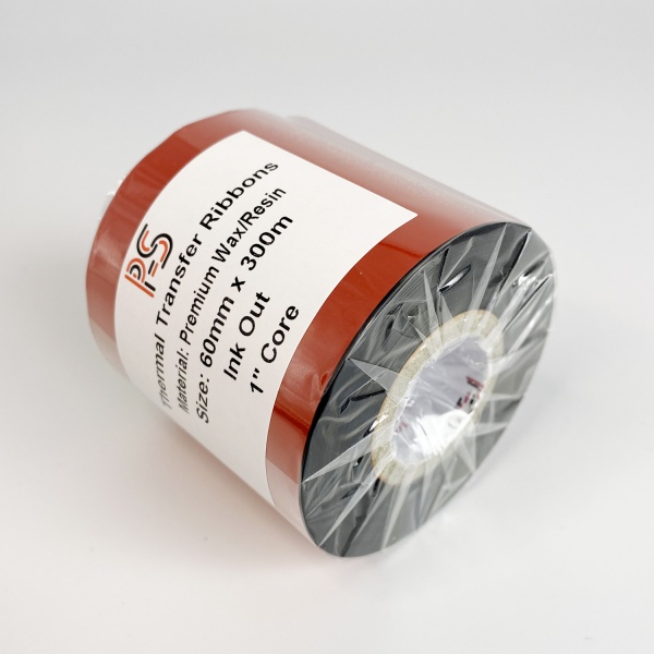 MP_3_Риббон PS Wax/Resin Premium 60мм х 300м, черный (термотрансферная лента), OUT, 1''