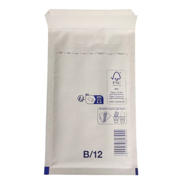 MP_2_Крафт пакет с воздушной подушкой (140x225+50), белый, В/12. Коробка 200 шт