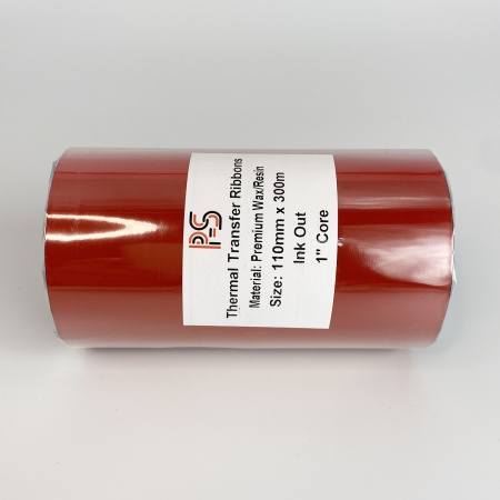 MP_4_Риббон PS Wax/Resin Premium 110мм х 300м, черный (термотрансферная лента), OUT, 1''