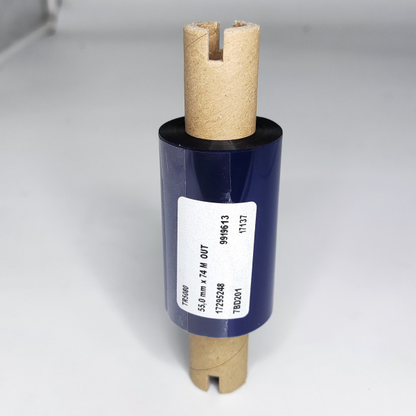 MP_2_Риббон DNP TR5080 55мм x 74м (термотрансферная лента), OUT, Wax/Resin, 0.5'', черный