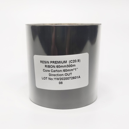 MP_2_Черная термотрансферная лента (риббон) C20.9 Resin Premium 60мм х 300м, OUT, 1''