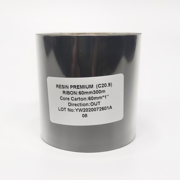 MP_2_Черная термотрансферная лента (риббон) C20.9 Resin Premium 60мм х 300м, OUT, 1''