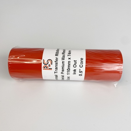 MP_3_Риббон PS Wax/Resin Premium 110мм х 74м, черный (термотрансферная лента), OUT, 0,5''