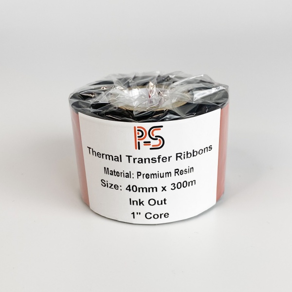 MP_5_Риббон PS Resin Premium 40мм х 300м, черный (термотрансферная лента). OUT, 1''