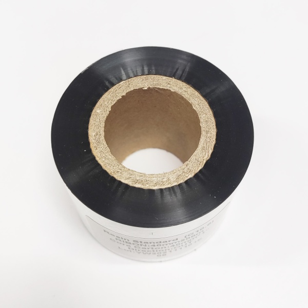 MP_5_Черная термотрансферная лента (риббон) C10.9 Resin Standard 40мм х 200м. Втулка 1''. Ширина втулки 40мм. Намотка OUT