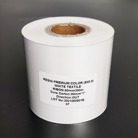 MP_5_Белый риббон E40.9 Resin Premium Color White Textile 60мм х 300м, 1'', OUT