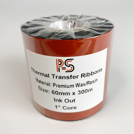 MP_5_Риббон PS Wax/Resin Premium 60мм х 300м, черный (термотрансферная лента), OUT, 1''