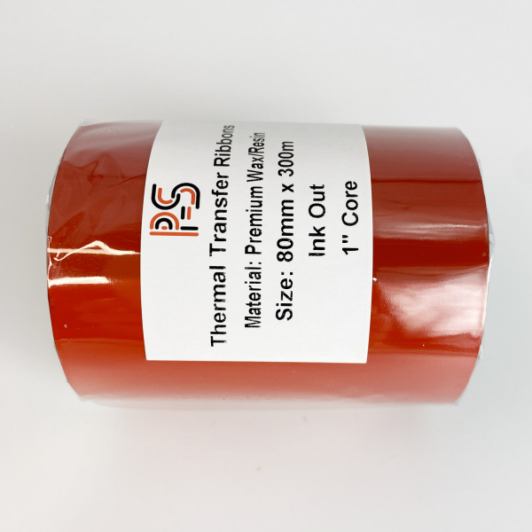 MP_2_Риббон PS Wax/Resin Premium 80мм х 300м, черный (термотрансферная лента), OUT, 1'', ширина втулки 80мм
