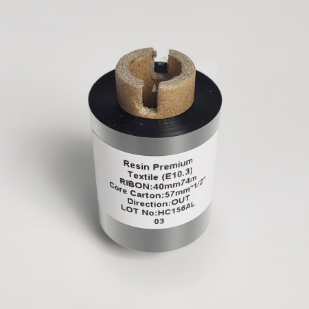 MP_2_Черный риббон E10.3 Resin Premium Textile 40мм х 74м, втулка 0,5'', ширина втулки 57мм, OUT