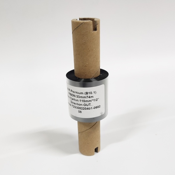 MP_3_Риббон B10.1 Wax/Resin PREMIUM 33мм х 74м, OUT, втулка 0,5'', втулка 110 мм