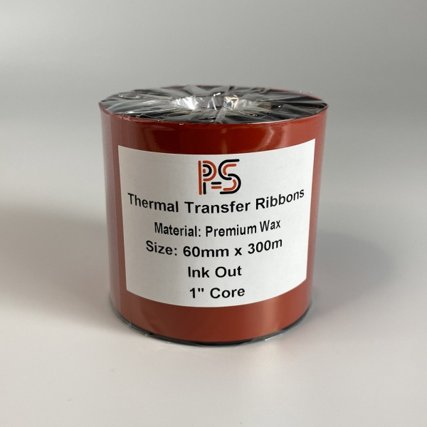 MP_3_Риббон PS Wax Premium 60мм х 300м (термотрансферная лента), черный, OUT, 1''