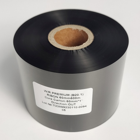 MP_2_Черный риббон B20.1 Wax/Resin PREMIUM 60мм х 600м, OUT, 1''