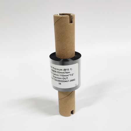 MP_3_Риббон B10.1 Wax/Resin PREMIUM 33мм х 74м, OUT, втулка 0,5'', втулка 110 мм