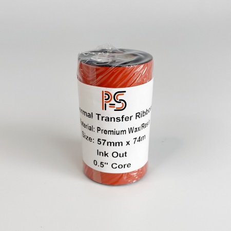 MP_5_Черный риббон PS Wax/Resin Premium 57мм х 74м (термотрасферная лента), OUT, 0.5'', ширина втулки 57мм