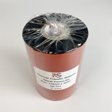 MP_2_Риббон PS Wax Premium 110мм х 450м, черный (термотрансферная лента). OUT, 1''