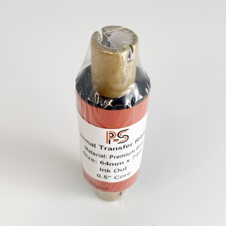 MP_2_Риббон PS Wax Premium 64мм х 74м, черный (термотрансферная лента). OUT, 0.5'', ширина втулки 110мм