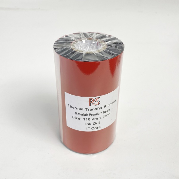 MP_5_Черный риббон PS Resin Premium 110мм х 300м (термотрансферная лента), OUT, 1''