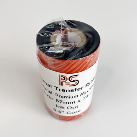 MP_2_Черный риббон PS Wax/Resin Premium 57мм х 74м (термотрасферная лента), OUT, 0.5'', ширина втулки 57мм