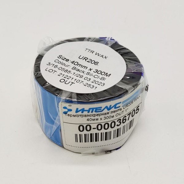 MP_8_Черная термотрансферная лента UR206 WAX 40мм х 300м OUT 1''