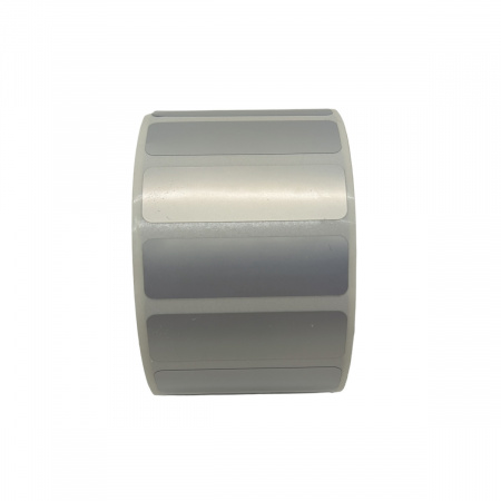 MP_3_Этикетки синтетические 40х12 мм PET Matt CHROME. 1000 этикеток в ролике. Втулка 40