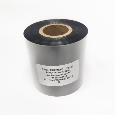 MP_3_Черная термотрансферная лента (риббон) C20.9 Resin Premium 60мм х 300м, OUT, 1''