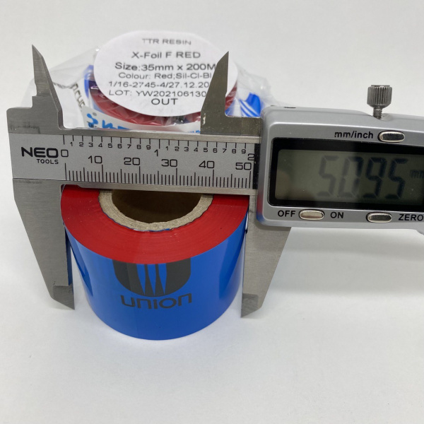 MP_2_Красная термотрансферная лента X-Foil RED (Flat Head) Resin 35мм х 200м OUT 1'' для текстиля