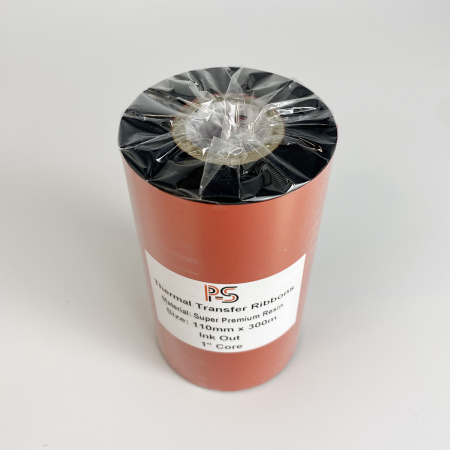 MP_2_Риббон PS Resin Premium 110мм х 300м, черный (термотрансферная лента). OUT, 1''